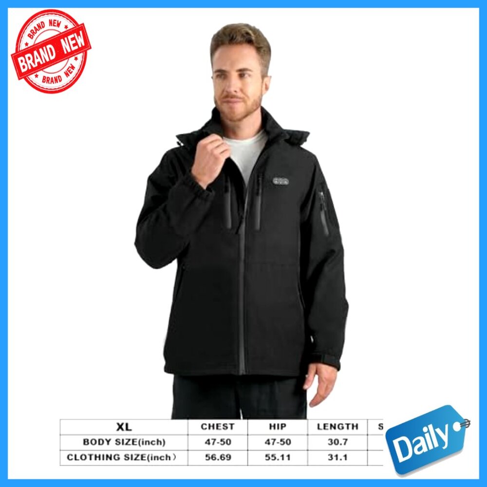 Heated Jacket Windproof Waterproof Soft Shell Per… - image 6